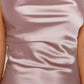 Schiffer Slip Midi Dress Sparkly Satin Cross Back Prom Dresses ,DS3643