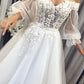 White tulle lace long prom dress, white tulle lace formal dress,DS2430