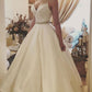 White sweetheart satin tea Length prom dress, bridesmaid dress,DS2404