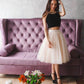 Cute two pieces champagne tulle short prom dress, cute homecoming dress,DS1274