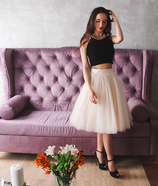 Cute two pieces champagne tulle short prom dress, cute homecoming dress,DS1274