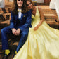 Custom Made A Line Yellow V Neck Prom Dresses, V Neck Formal Dresses, Yellow Graduation Dresses,DS1835