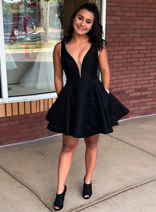 Short/Mini Homecoming Dress Black Cocktail Dresses,DS0824