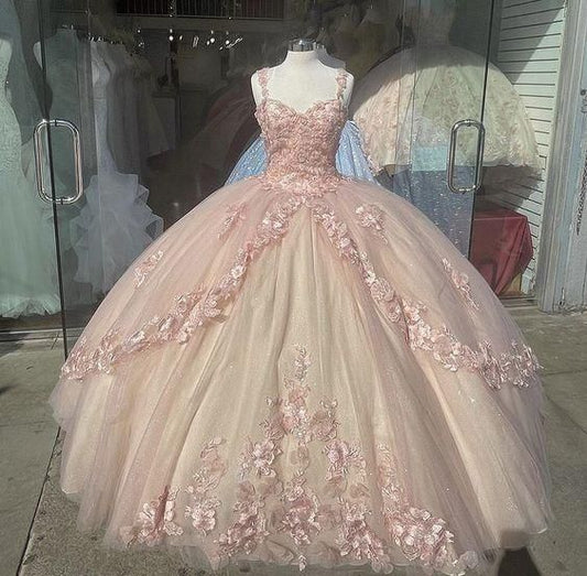 baby pink quinceanera dress Elegant Prom Dresses, Long Evening Dress,DS4524