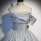 Strapless Ball Gown Shemmering Light Grey Prom Dresse, Affordable Prom Dresses,DS2583