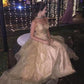 V Neck Champagne Lace Prom Dress Gown, Champagne V Neck Lace Formal Graduation Evening Dresses,DS1770