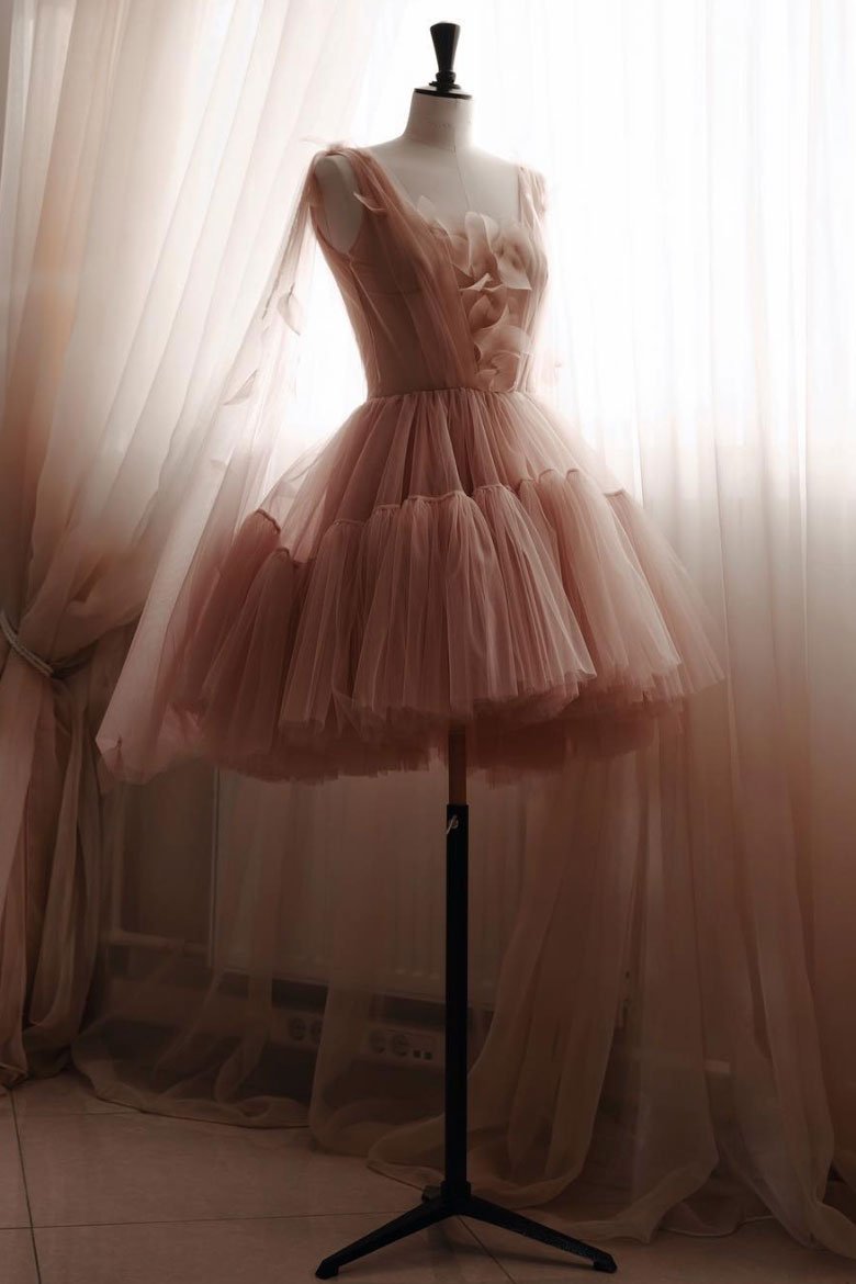 Simple tulle short prom dress, tulle homecoming dress,DS2483