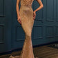 Glamorous Spaghetti-Straps Sequins V-Neck Prom Dress Mermaid Evening Gowns,DS4640