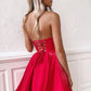Simple sweetheart neck red short prom dress, red homecoming dress,DS1217