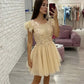 Cute lace short A line prom dress homecoming dress,DS3190