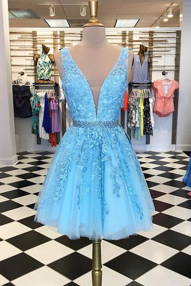 Short Prom Dresses,Dance Dress,Light Blue Homecoming Dresses,DS0868