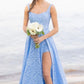 Sleeveless Overskirt Blue Lace Cheap Formal Dresses for Bridesmaid,DS2885