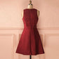 Cute burgundy short prom dress, simple homecoming dress,DS1341