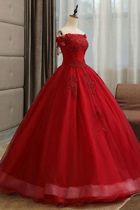Burgundy tulle lace long prom dress burgundy tulle formal dress,DS2331