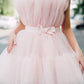 Pink tulle short prom dress short pink homecoming dress,DS2168