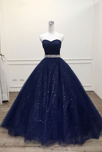 Dark blue sweetheart tulle long prom dress, blue tulle formal dress Dark blue sweetheart tulle long prom dress, blue tulle formal dress,DS2396