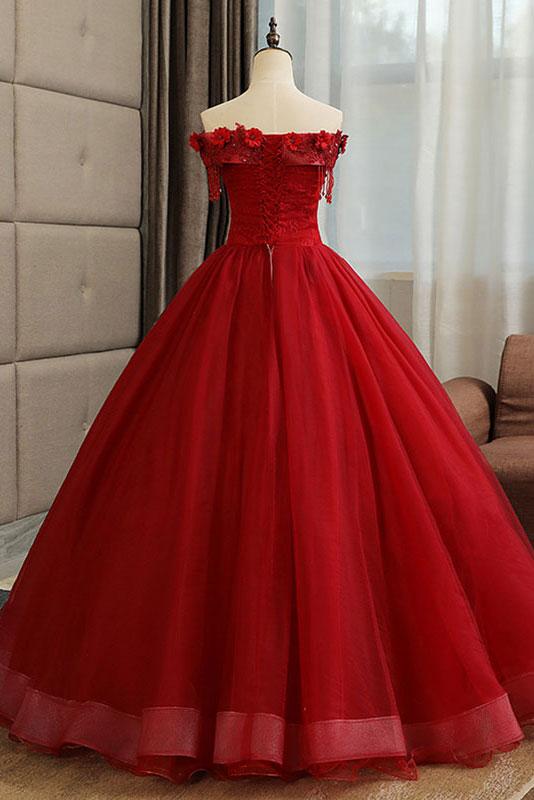 Burgundy tulle lace long prom dress burgundy tulle formal dress,DS2331