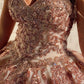 Champagne sweetheart tulle sequin long prom gown evening dress,DS2379