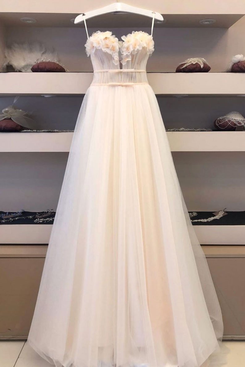 Elegant tulle sweetheart long prom dress tulle formal dress,DS2315