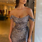 Amazing Off-the-Shoulder Sequins Evening Dress Mermaid Slit Long,EQ9663