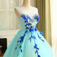 Cute blue tulle short prom dress, cute homecoming dress,DS1008