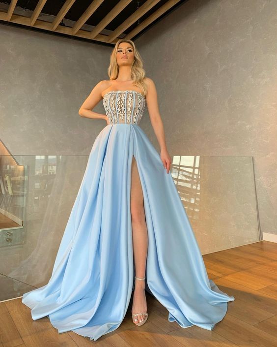 Long Prom Dresses With Split,DS5144