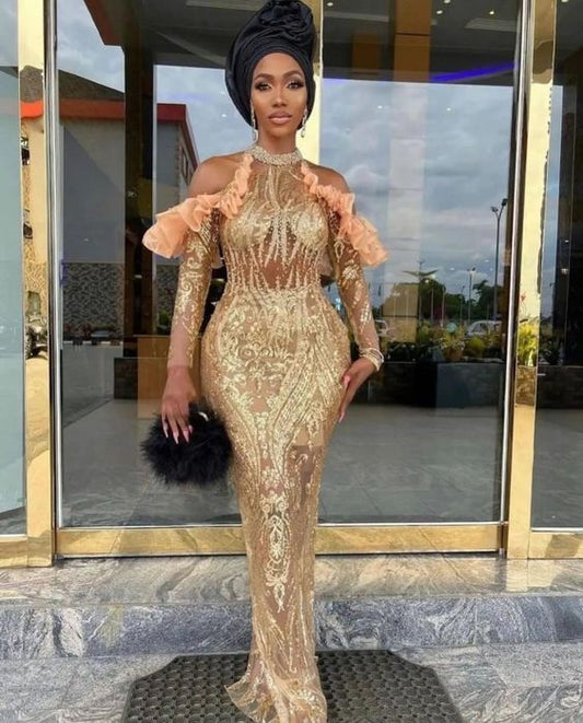 Trending Gown,Wedding Party Guest/Wedding Dress,Evening Dress,Aso Ebi,African Party Dress,African party,Gala night,DS4723