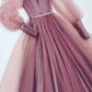 Pink sweetheart neck tulle long prom dress tulle formal dress，DS2028
