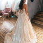 Champagne sweetheart tulle sequin long prom dress tulle formal dress,DS2131