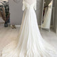 White sweetheart chiffon long prom dress white formal dress,DS2121