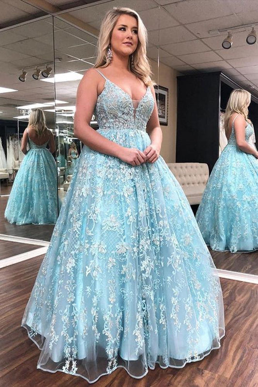 Lace Ball Gown Long Prom Dresses,Evening Dresses,DS3361