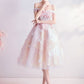 Pink sweetheart tulle lace short prom dress pink cocktail dress,DS2128