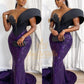 Aso Ebi Dresses,Purple sequin lace dress with exaggerated sleeve and deep plunging neckline,DS4714