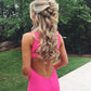 Hot pink prom dress mermaid Long Prom Dress,WD5764