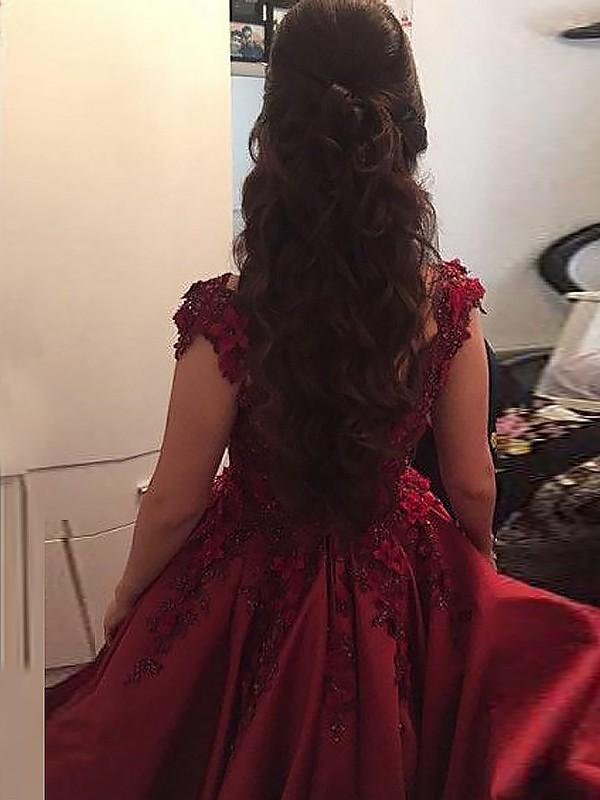 Custom Made Off Shoulder Lace Prom Gown, Burgundy/Green Lace Prom Dresses, Formal Dresses,DS1881