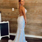 Elegant Straps Sequins White Long Prom Dress,DS4447