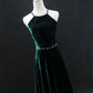 Dark Green Backless Long Prom Dresses, Dark Green Long Formal Evening Bridesmaid Dresses,DS3083