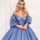Sparkling Sequined Quinceanera Dresses Sweetheart Puffy Half Sleeves Vestidos De 15 Años Long Ruched A Line Prom Formal Banquet,LW059