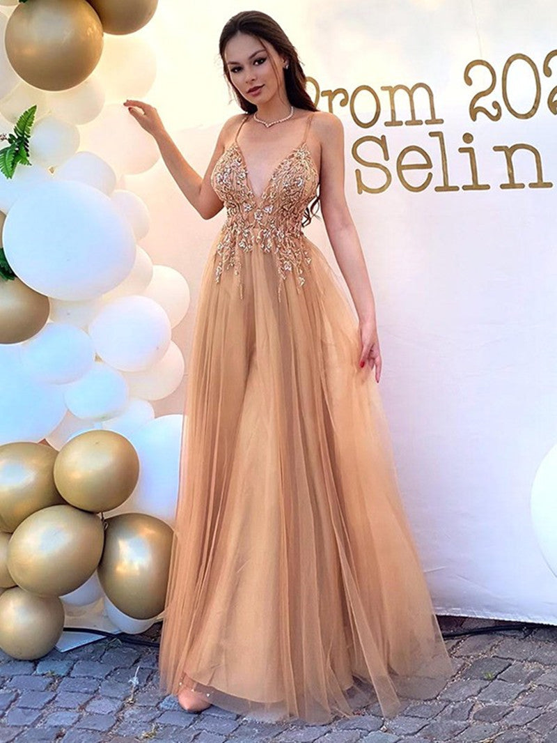 Women Wear Party Long Prom Dresses Spaghetti V Neck Lace Applique Cocktail Evening Gowns Sexy Backless Robe De Soiree,LW064