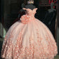 Charming Ball Gown Pink Quinceanera Dress Lace Applique Beading Sweet 16 Dress,DS4412