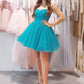 Cute sweetheart neck tulle short prom dress tulle sequin homecoming dress ,DS0992