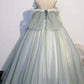 Off the Shoulder Tulle Green Long Ball Gown,DS4464