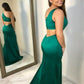 One Shoulder Emerald Green Mermaid Long Prom Dresses, Emerald Green Mermaid Long Formal Evening Dresses,DS1601