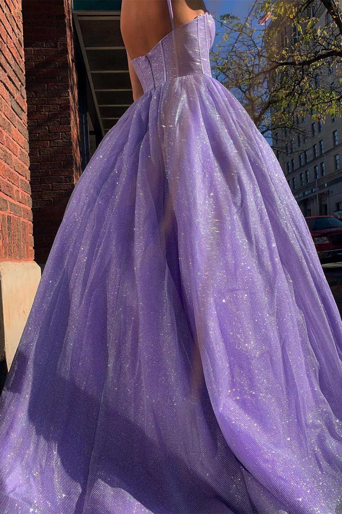 Princess Lilac Straps A-line Long Prom Dress,DS3480