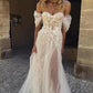 A Line Off Shoulder Lace/Tulle Beach Wedding Dresses,Cheap Bridal Dresses,DS4632