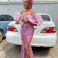 Lace style, Lilac, Burnt Orange, Pink Lace dress, Aso ebi dress, Women Dress, African Lace Gown, Dress for Women,DS9583
