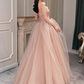 Peach Ball Gown with Off the Shoulder Top,CD3167