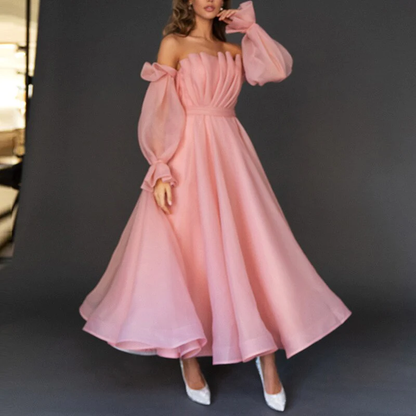 New Arrival Pink Tea-Length Sexy Off Shoulder Prom Dresses,BD1498