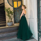 Emerald Corset Tulle Prom Gown Evening Wedding Dress Cocktail Sweetheart Neckline Beaded Lace Bridal,DS4532