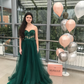 Emerald Corset Tulle Prom Gown Evening Wedding Dress Cocktail Sweetheart Neckline Beaded Lace Bridal,DS4532
